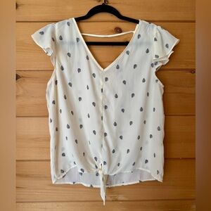 Papermoon White Cap Sleeve Tie Front Blouse